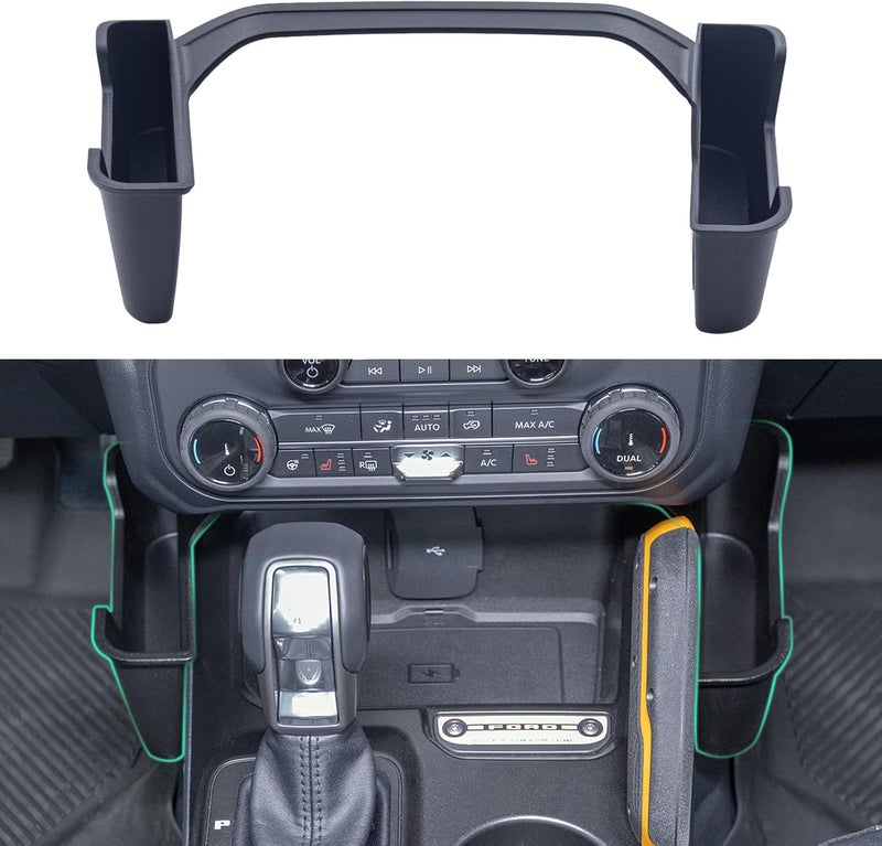 TOPINSTALL New Gear Shifter Organizer Compatible with 2021-2025 2026 Ford Bronco, Center Console Gear Side Storage Box Tray Interior Accessories for Bronco 2/4-Door (Not for Bronco Sport) - Image 1